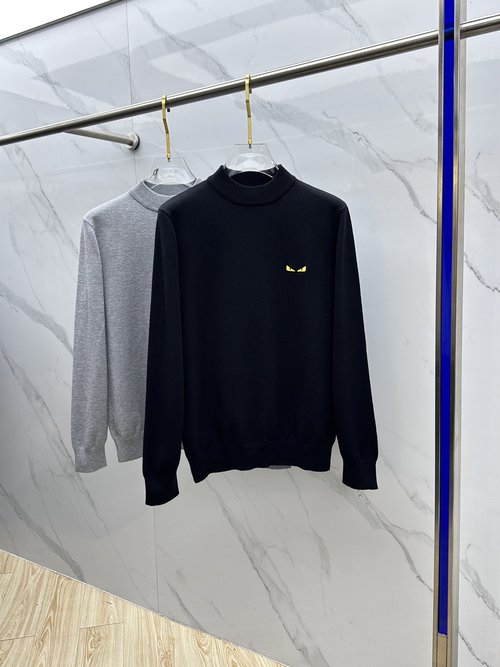 Fendi Daily Wear Knitted Wool Sweater with Comfort