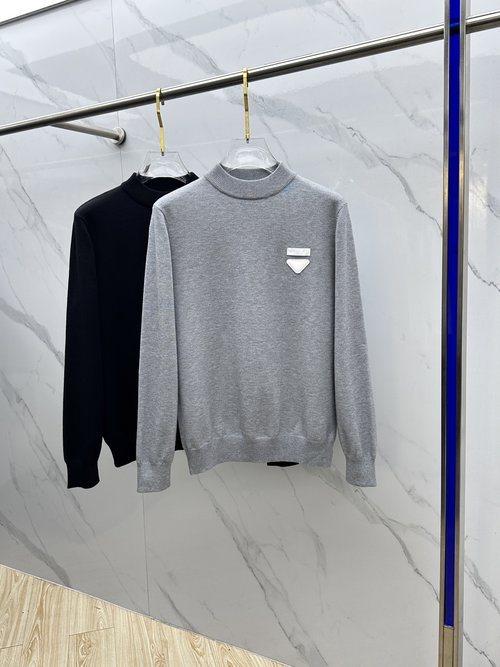 Prada Cozy Knitted Wool Sweater for Daily Wear