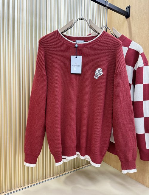 Moncler Red Knit Sweater for Special Occasions