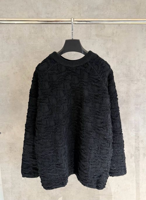 Dior Classic Wool Blend Crew Neck Sweater with Dior Twill