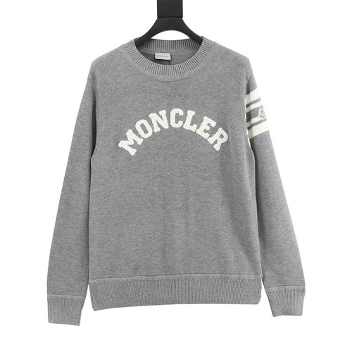 Moncler Wool Blend Knitted Sweater with Embroidered Design