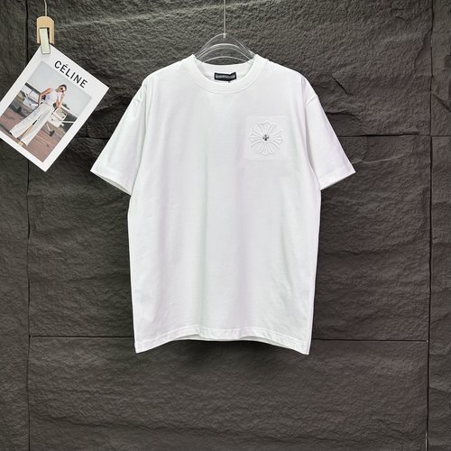 Chrome Hearts Stylish Cross Patch Couple Short Sleeve Tee