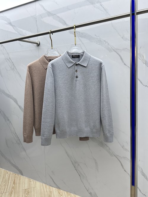 Loro Piana Versatile Wool Blend Polo Knit Sweater