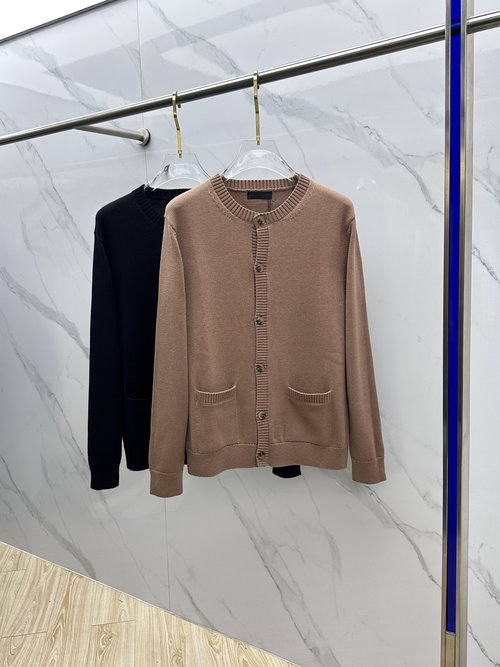 Prada Soft Wool Knit Cardigan with Pockets