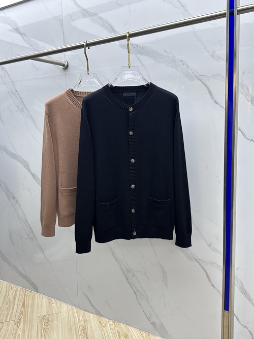 Prada Soft Wool Knit Cardigan with Pockets