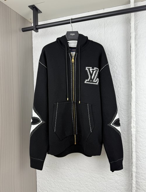 Louis Vuitton Four-Leaf Clover Zippered Hooded Jacket