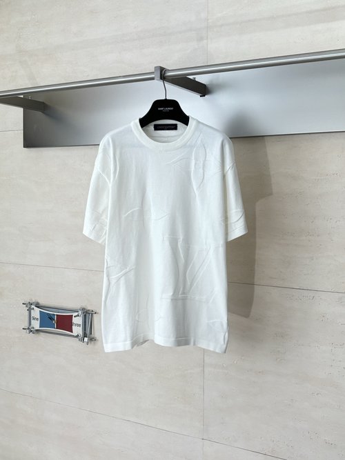 Louis Vuitton Embossed Jacquard Knit Short-Sleeve T-Shirt
