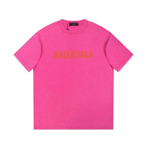 Balenciaga Printed Short-Sleeve Tee with Vintage Finish