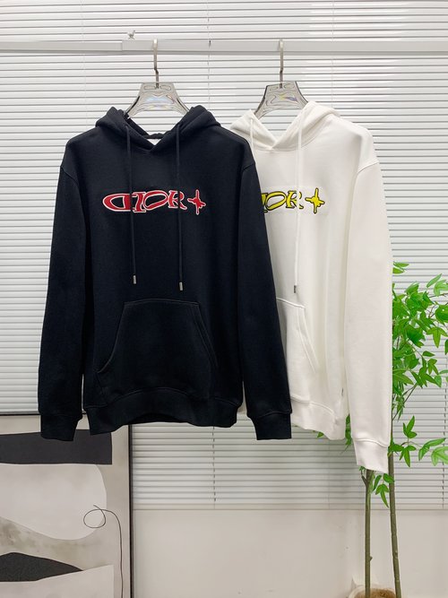 Dior Premium Embroidered Fleece Hoodie