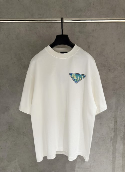 Prada Hand-painted T-shirt with high-quality fabric