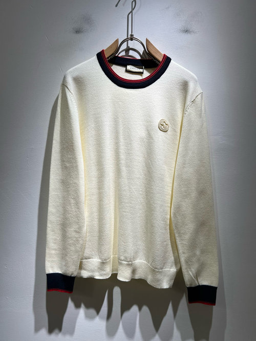 Gucci Classic Knit Wool Sweater with Logo Embroidery