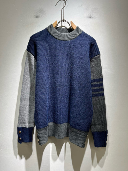 Thom Browne Soft Knit Wool Sweater with Classic Stripes