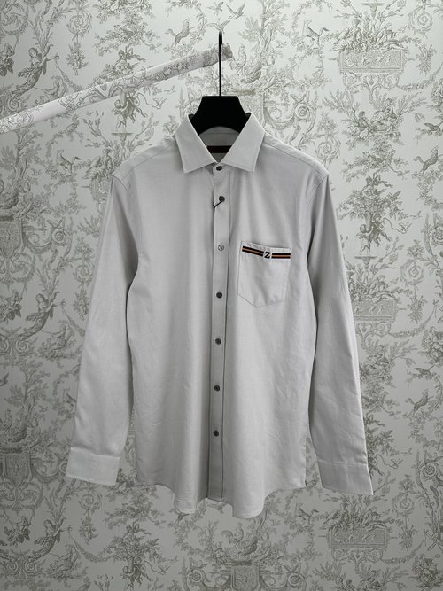 Zegna Patch Pocket Long Sleeve Shirt