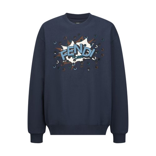 Dior Embroidered Round-Neck Sweatshirt with Holes