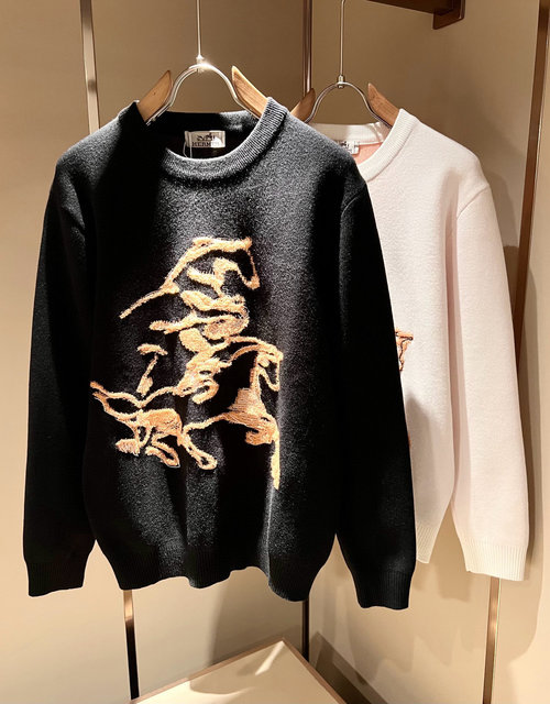 Hermes Upgraded Wool Sweater with H Logo