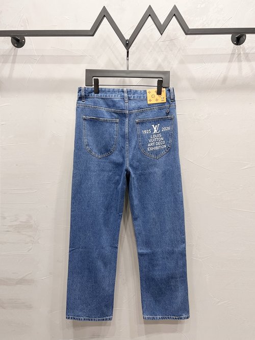 Louis Vuitton Elegant Straight-Cut Jeans with Subtle Logo Accents