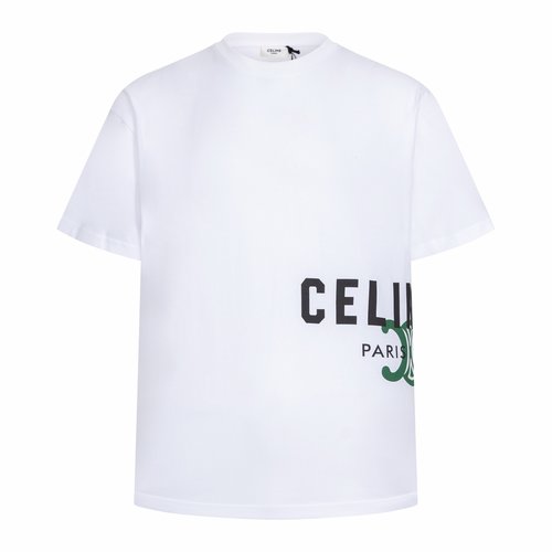 Celine White Short Sleeve with Arch Print, Soft and Durable
