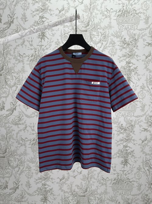 Prada Oversized Striped Knit T-Shirt with Urban Flair