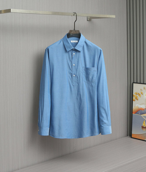 Prada Exclusive Italian Denim Shirt Infused with Eastern Design Elements