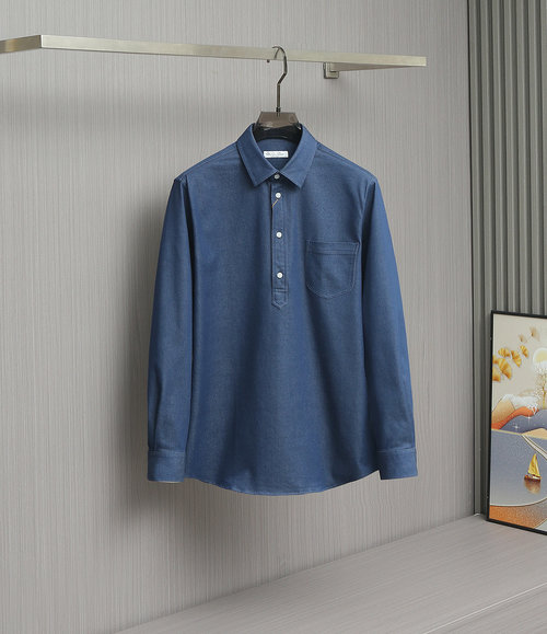Prada Exclusive Italian Denim Shirt Infused with Eastern Design Elements