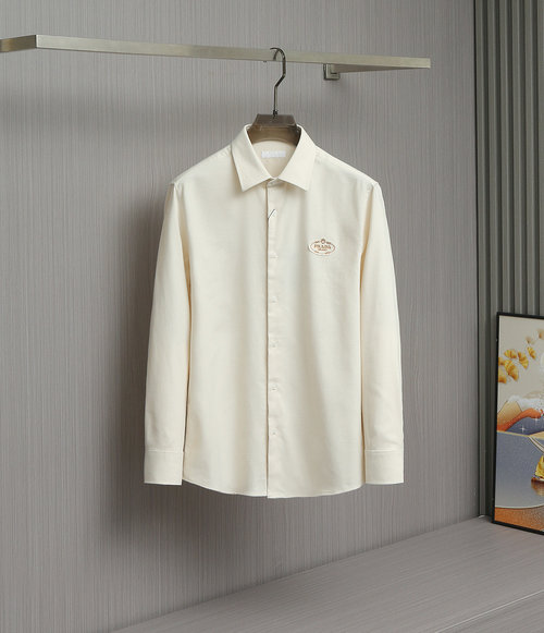 Prada Luxurious Blended Flannel Long-Sleeve Shirt