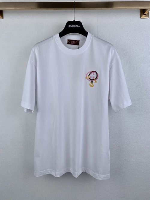 Gucci Horse Stirrup Embroidered Cotton T-Shirt