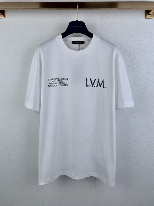 Louis Vuitton Cotton Printed Round Neck T-Shirt with Vintage Pattern