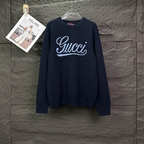 Gucci Jacquard Letter Logo Knit Sweater