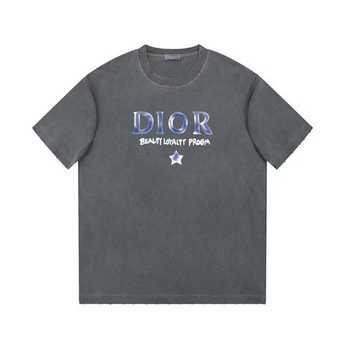 Dior Classic Round Neck Cotton T-Shirt with Brand Print