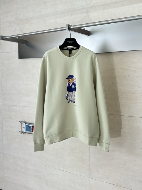 Yves Saint Laurent Classic Polo Bear Embroidered Crewneck Sweatshirt