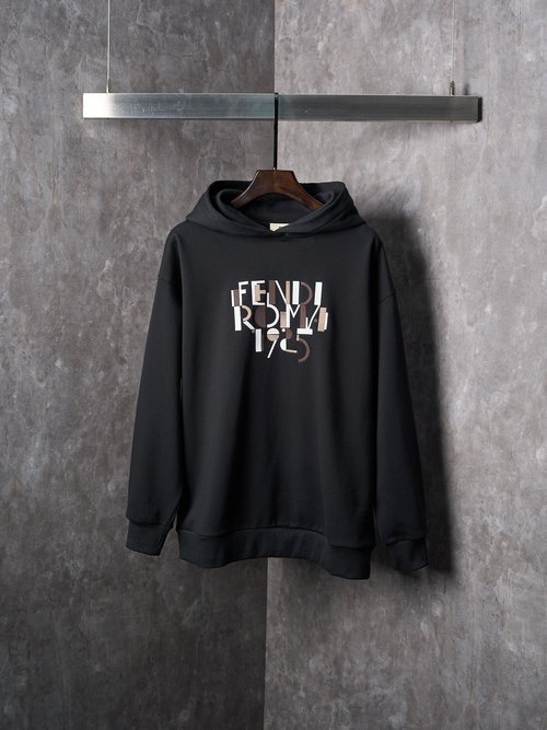 Dior Black Cotton Hoodie with Gradient Print and Embroidery