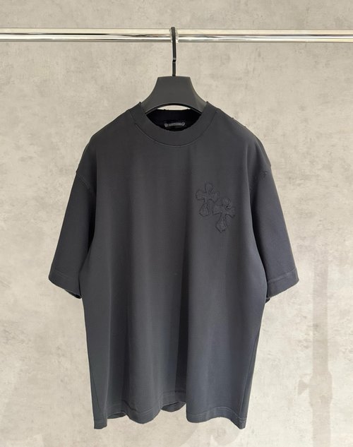 Chrome Hearts Premium Double-Shaved Fabric T-Shirt with Embroidery