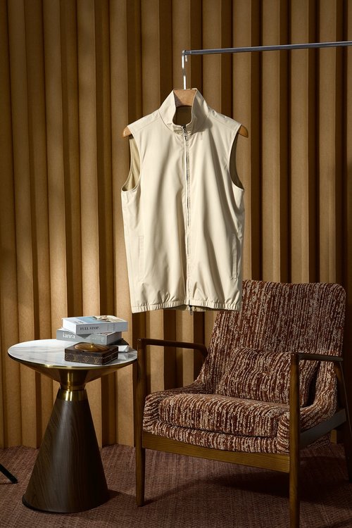 Loro Piana Luxury Double-faced Woolen Zip Vest, Soft & Breathable