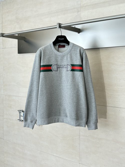 Gucci Horsebit Embroidery Printed Fleece Hoodie