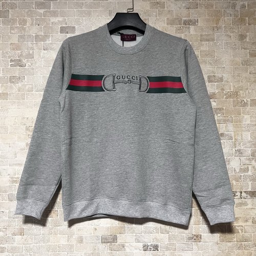 Gucci Horizontal Embroidered Letter Round Neck Sweatshirt
