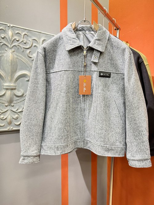 Loro Piana Sophisticated Wool Blend Coat with Signature Logo