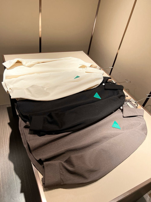 Bottega Veneta Solid-color Shirt with Leather Logo Design