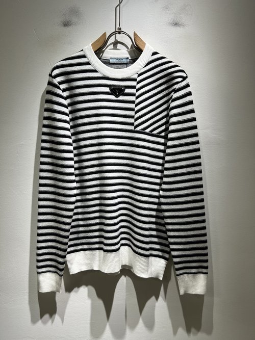 Prada Exclusive Knitted Wool Sweater with Logo Badge