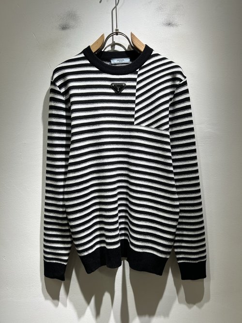 Prada Exclusive Knitted Wool Sweater with Logo Badge