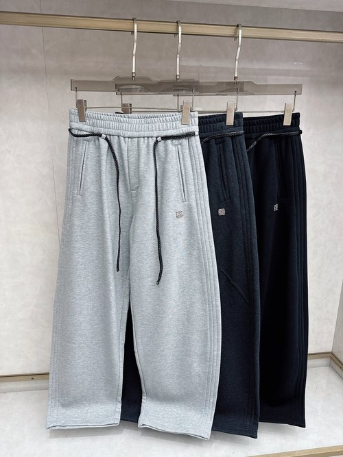Loewe Fleece-lined Pants with Metal Logo and Soft Touch