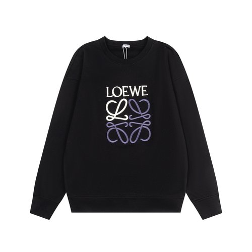 Loewe Embroidered Crew-Neck Cotton Sweatshirt, Durable