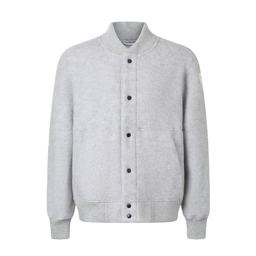 Canada Goose Grey Wool Blend Baseball Jacket with Badge