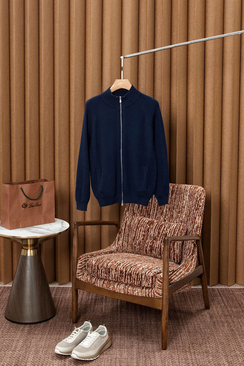 Loewe 100% Cotton Knitted Cardigan with Zipper Design