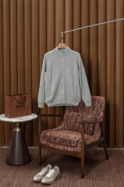 Loewe Cotton Knit Cardigan with Zipper and Fine Details