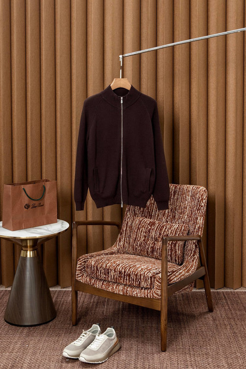 Loewe Cotton Knit Cardigan with Zipper and Fine Details