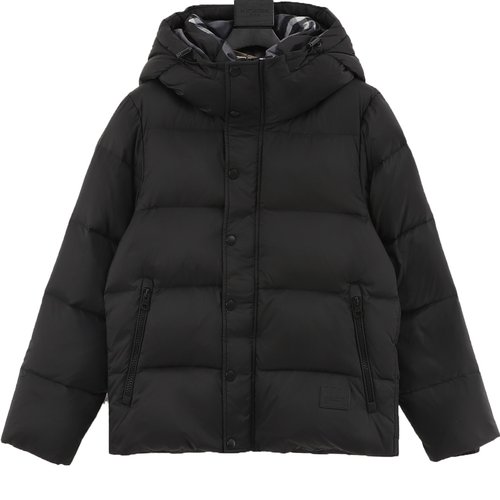 Burberry Silicone Logo Down Jacket with Cashmere Collar