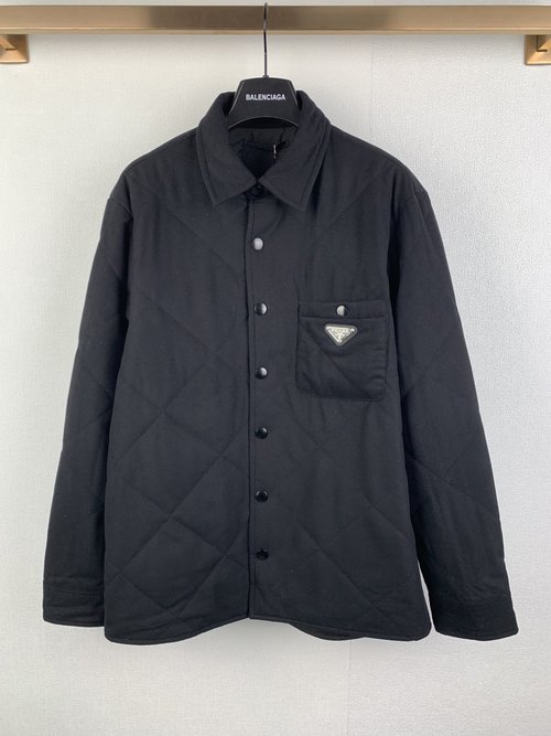 Prada Quilted Cotton Jacket with Triangle Logo