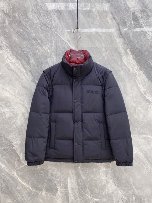 Gucci Stylish Down Jacket with Removable Sleeves for Four-way Wear