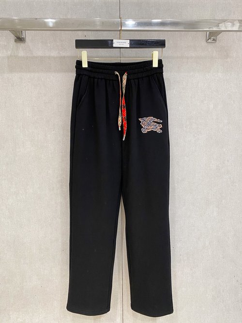 Burberry Warm Straight-leg Casual Pants with Embroidered Logo