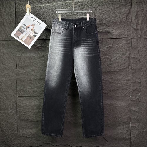 Maison Margiela Vintage Splash Print Loose Fit Jeans for Couples